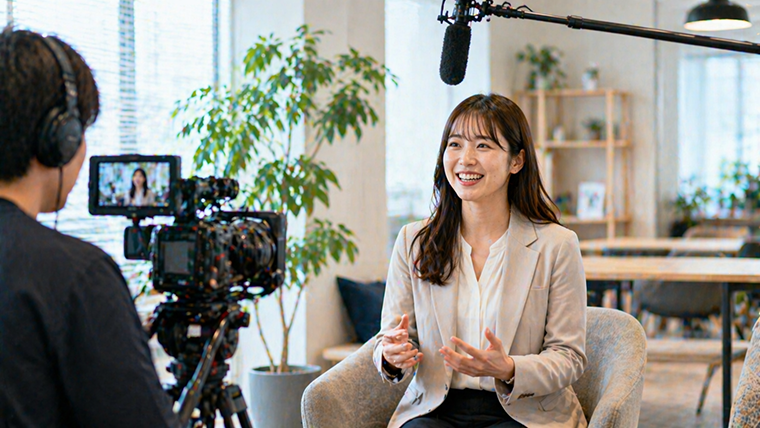 採用動画の社員インタビュー風景|社員のリアルな声を伝える採用動画の撮影
