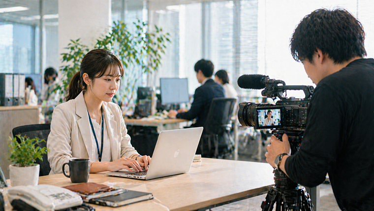 採用動画の1日密着イメージ|社員の日常業務を紹介する会社紹介動画